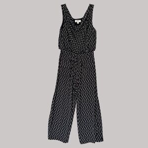 Soho Jumpsuit Womens Size Medium Black White‎ Casual Basic Y2K Liquid Knit